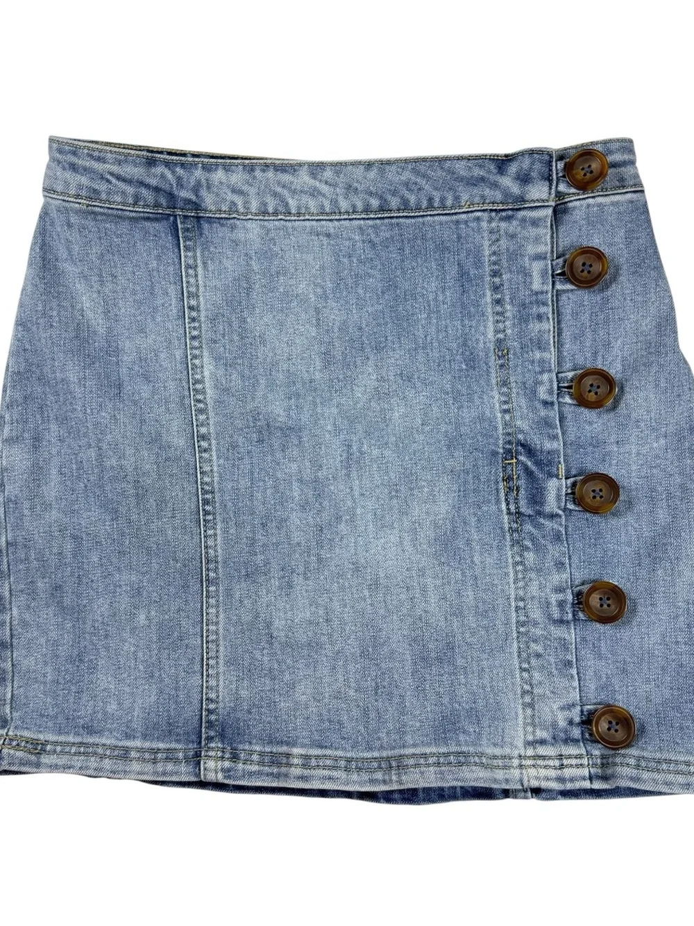 Wishlist Jeans Denim Mini Skirt Button Front Y2K Light Wash Size S